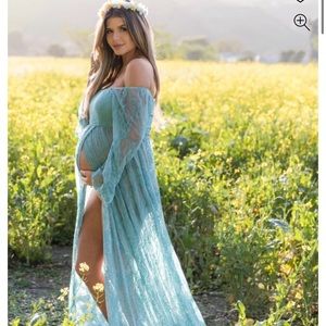 Blue Maternity photo dress